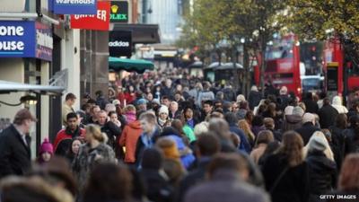 Christmas shoppers in London