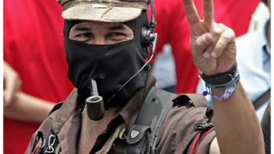 Subcomandante Marcos, leader of the Zapatista rebels