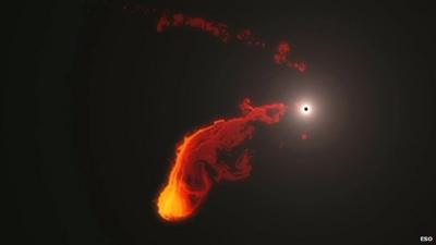 Black hole ready to 'eat' gas cloud