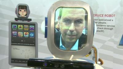 The BBC's Rory-Cellan Jones becomes the face of a robotic usher