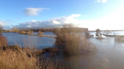 Flooding at Holt, near Wrexham