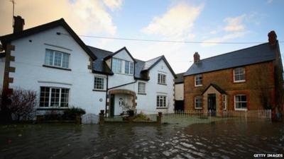 Flooded houses