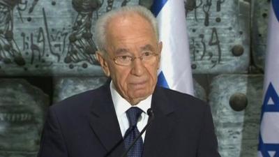 The Israeli President Shimon Peres