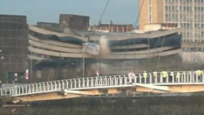 Car park collapsing