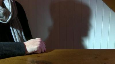 Silhouette of abuse victim