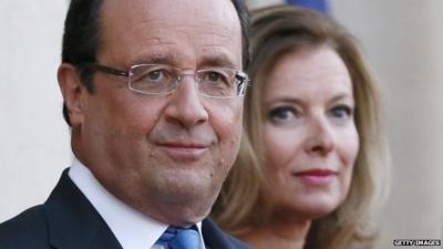 French President Francois Hollande and his partner Valerie Trierweiler