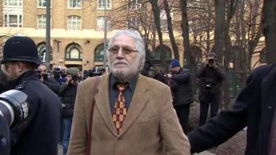 Dave Lee Travis arrives at Southwark Crown Court for trial