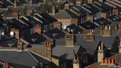 Rooftops of houses in Clapham, London