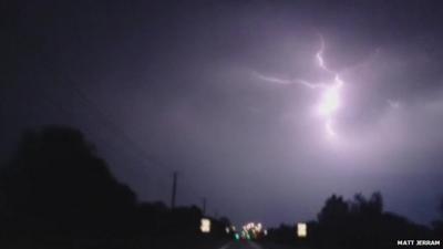 Dramatic lightning storm in Melbourne, Australia