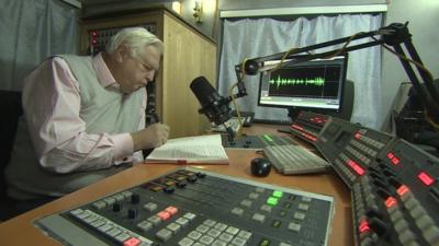 John Simpson in recording studio