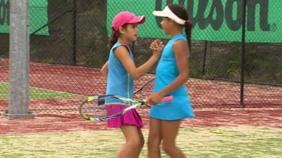 Young tennis players