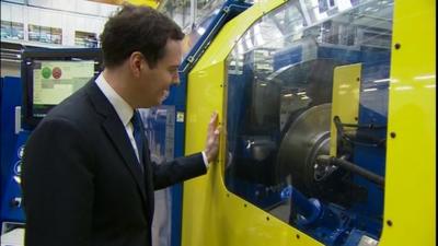 George Osborne at a manufacturing centre in Coventry