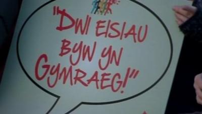 'I want to live in Welsh' poster