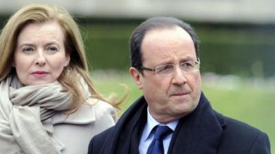 French President Francois Hollande and his partner Valerie Trierweiler