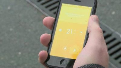 Smartphone showing energy-controlling app