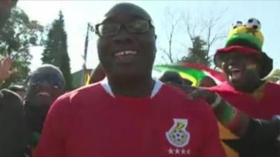 Komla Dumor in Ghana football strip