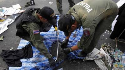 Police examining blast site