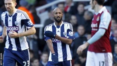 Nicolas Anelka makes his "quenelle" gesture