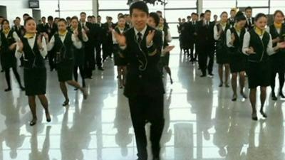 Cabin crew dancing