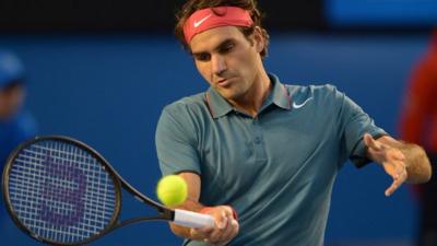 Roger Federer in action at the Australian Open