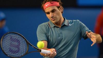 Roger Federer in action at the Australian Open