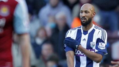Nicolas Anelka making gesture