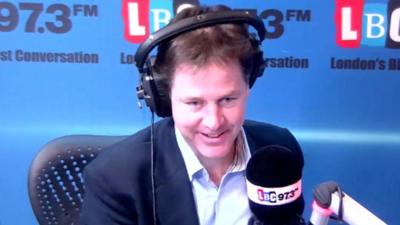 Nick Clegg during telephone phone-in