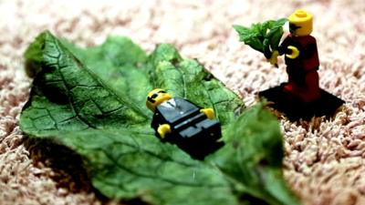 Lego characters re-enact funeral