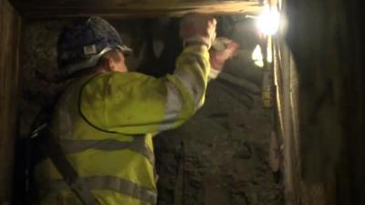 Sewer repair work in Cambridge city centre