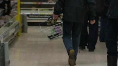 Man with shopping basket