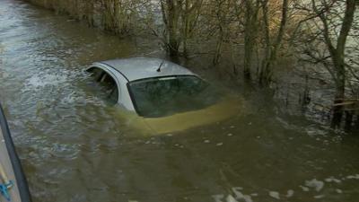 Submerged car