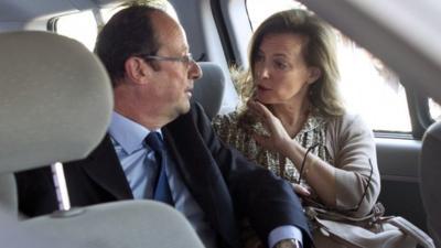 French President Francois Hollande and his first lady, Valerie Trierweiler