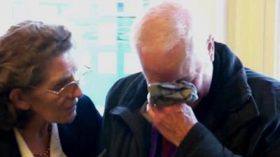 Tony Carroll, left, a Bletchley volunteer tour-guide