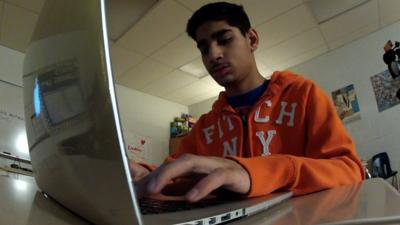 Viraj Puri at a computer