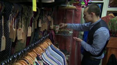 Levi Talbot in his shop