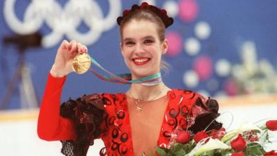 Katarina Witt with her gold medal