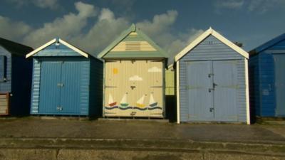 The beach hut on Friars Cliff in Christchurch