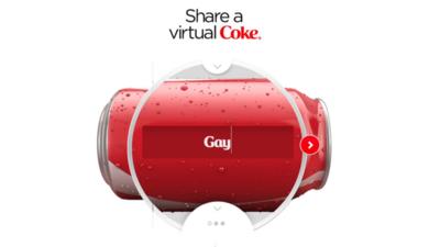 Gay not allowed on coke site