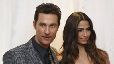 Matthew McConaughey and his wife Camilla Alves at the London premiere of Dallas Buyers Club