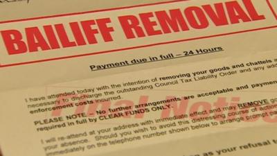 Bailiff removal notice