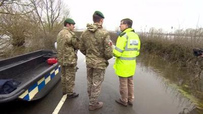 Army Engineers and a local authority official