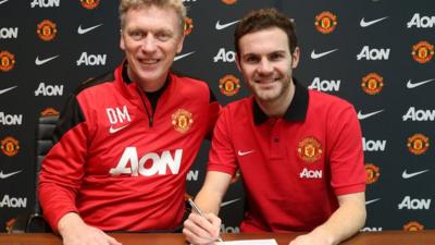 Juan Mata and David Moyes