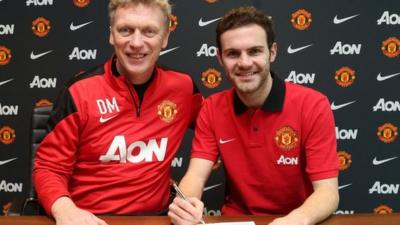 Juan Mata and David Moyes