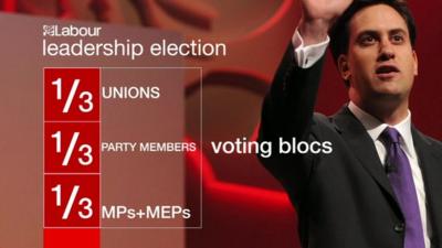 Graphic showing current voting rights for Labour leadership campaigns