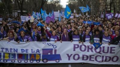 Protesters in Madrid