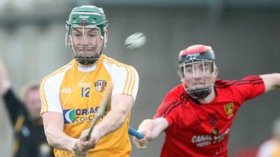 Paul Shiels of Antrim and Down's Ryan Brannigan