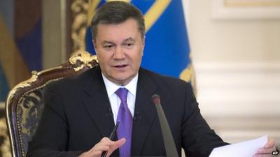 Ukrainian President Viktor Yanukovych in Dec 2013