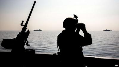 Member of Norwegian naval forces at Syrian port in Lakakia