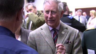 Prince Charles in Stoke St Gregory, Somerset