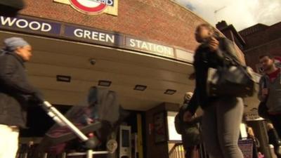 Tube users at Wood Green